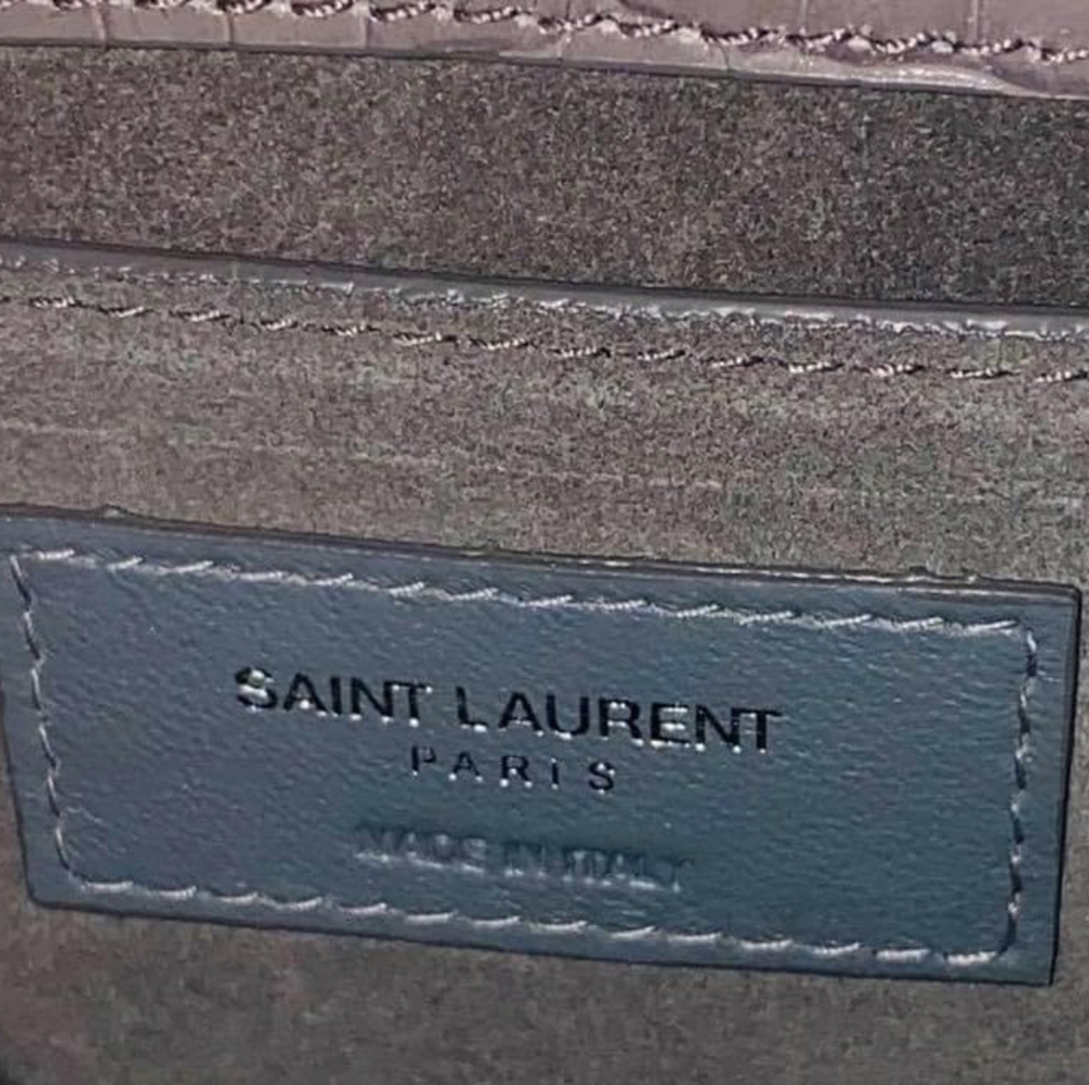YSL SUNSET Medium Croc black Crossbody Brand New - Picture 10 of 12